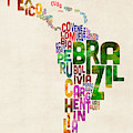 Typography Map of Latin America, Mexico, Central and South America